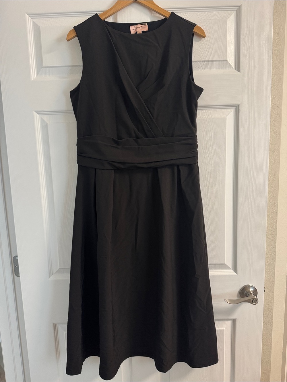 Chico's Black Sleeveless Wrap-Style Midi Dress